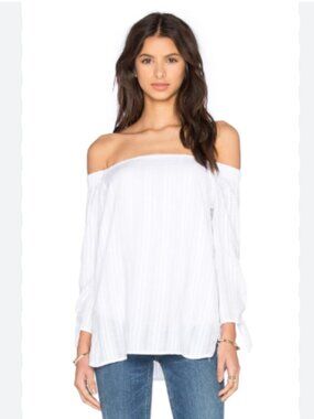 Bailey 44 Yarrow White Off-Shoulder Three-Quarter Sleeve Top Size Small